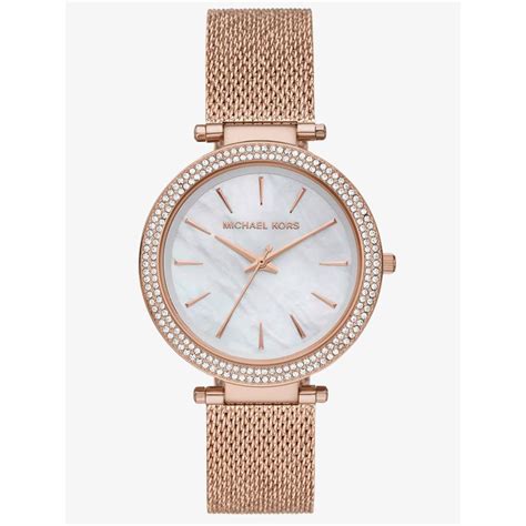 Michael Kors Darci Mother of Pearl Dial Crystal Ladies Watch 